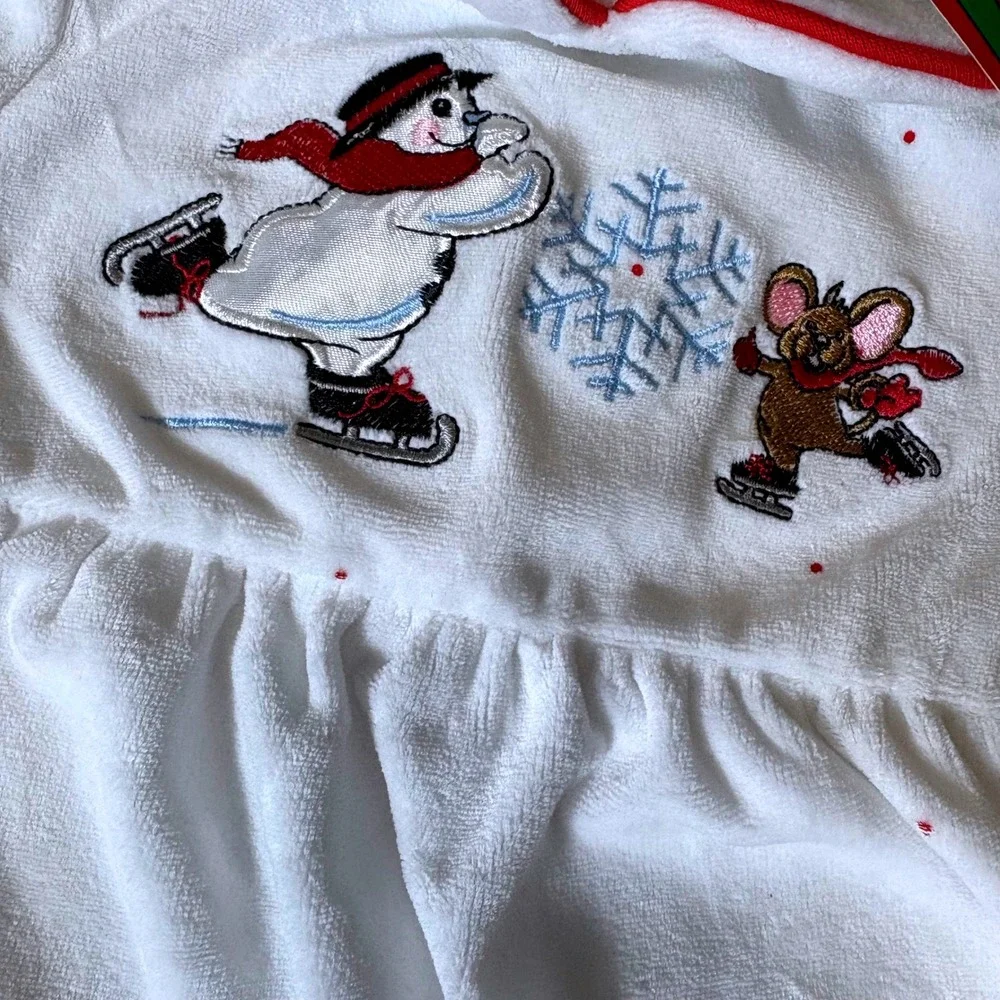 Snowden Vintage‎ Infant 6M Snowman Romper Soft Polka Dot Collar Winter Mouse NEW